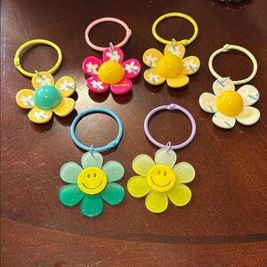 Colorful Smiley Flower Keychains